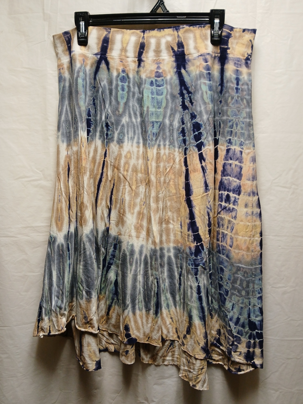 Tryst Tie-Dye High-Low Skirt - Blue & Cream